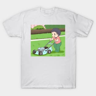 baby mowing lawn T-Shirt